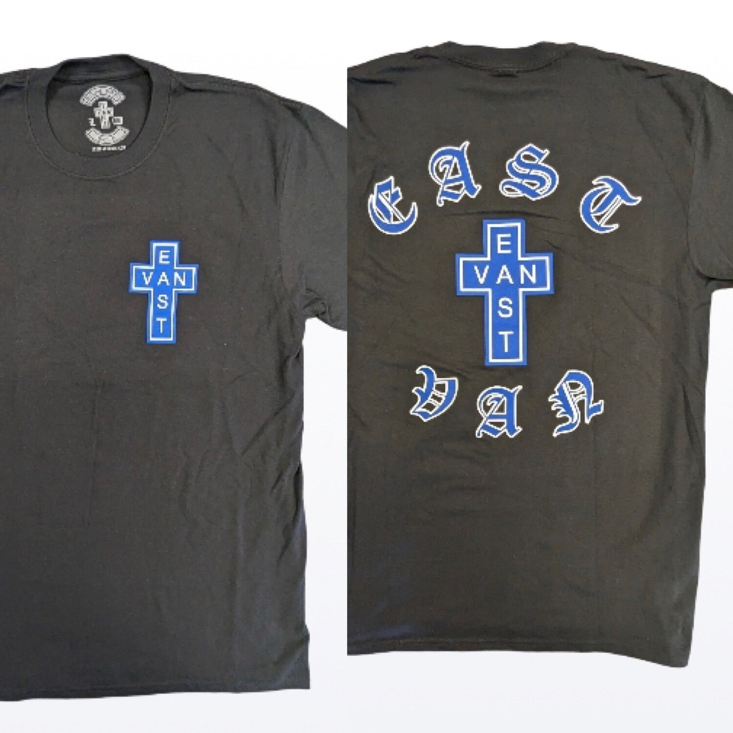 EVC Blue White Cross Tee - Black/blue