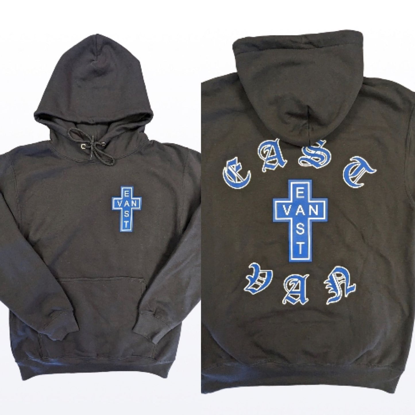 EVC Blue White Cross Hoodie - Black/blue