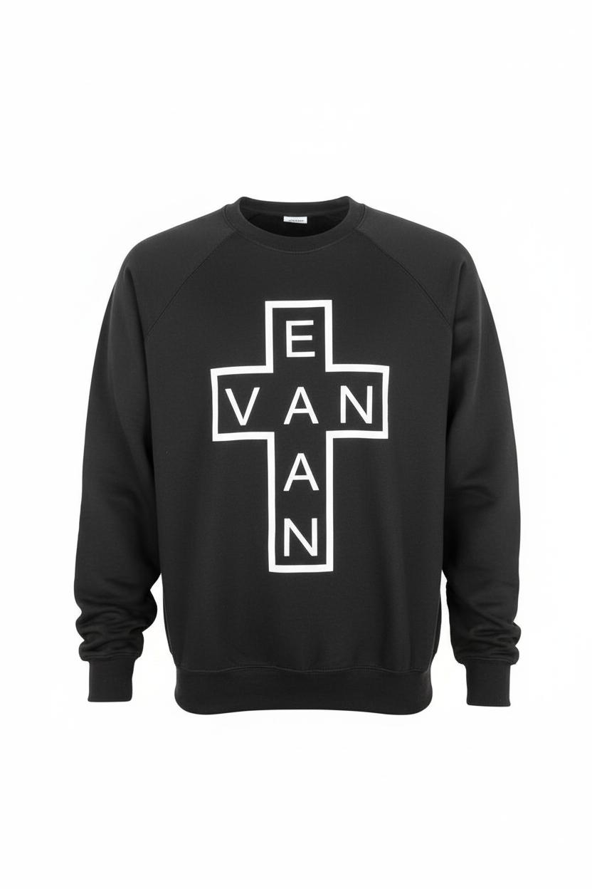 EVC Crew Neck Sweater - Black/White