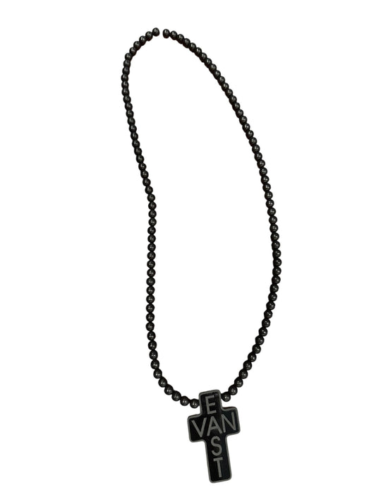 EVC acrylic cross & wooden beads