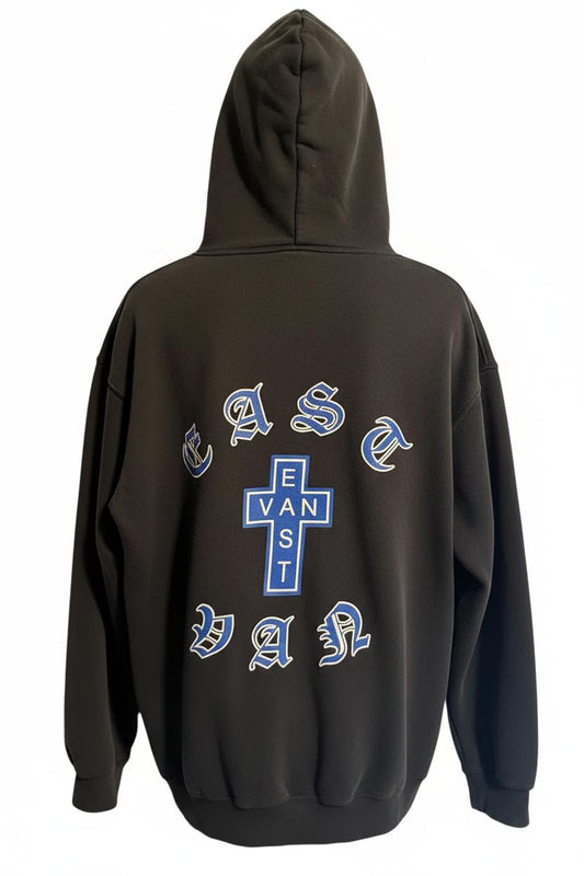 EVC Blue White Cross Hoodie - Black/blue