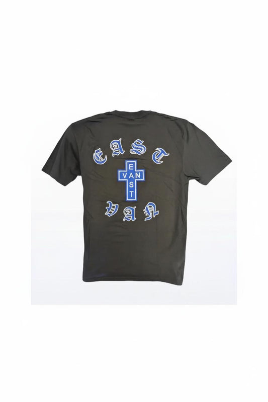 EVC Blue White Cross Tee - Black/blue
