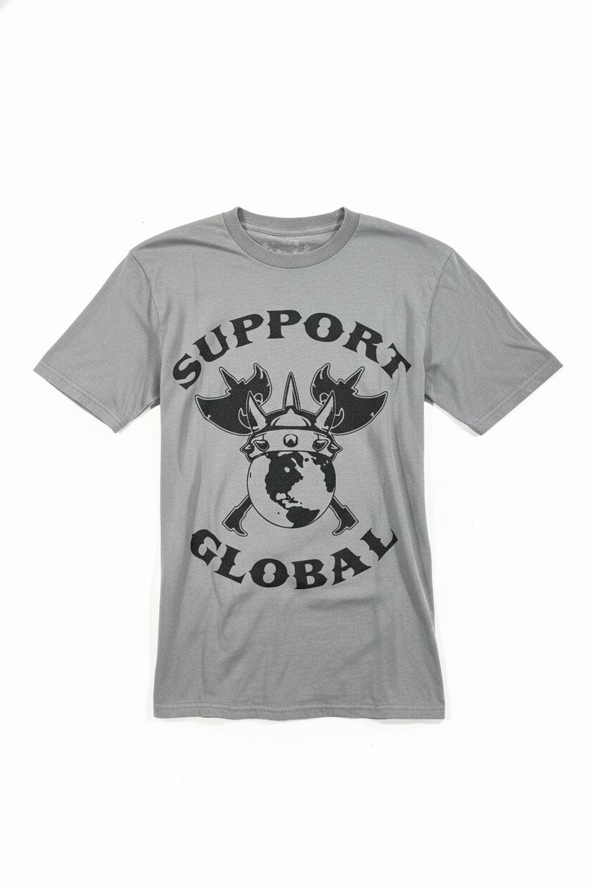 Grey support global tee