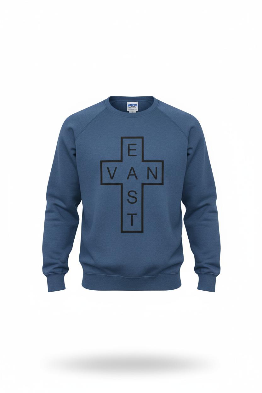 EVC Blue crew neck sweater - blue/black