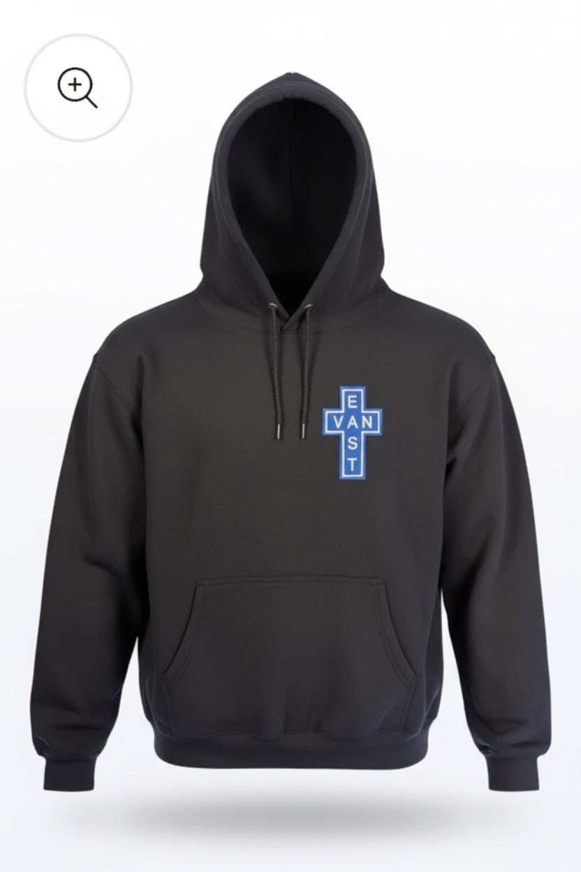 EVC Blue White Cross Hoodie - Black/blue